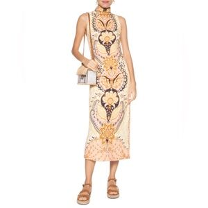 FARM | Elegant Paisley Print Midi Dress
